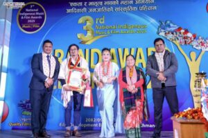 Journalist Anil Gurung, who has completed a decade-long journey in journalism while representing and leading the voices of Indigenous Nationalities, has been honored by the 3rd National Indigenous Music & Film Awards 2025.